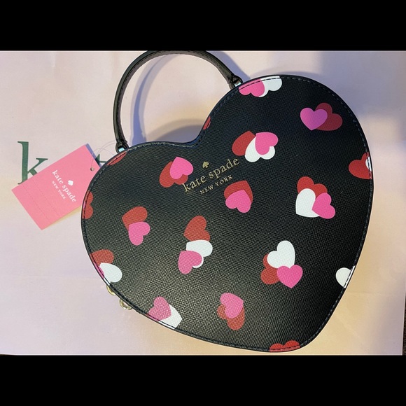 Kate spade Love Shack Flutter Hearts Heart Crossbody Purse, Black - Picture 4 of 7